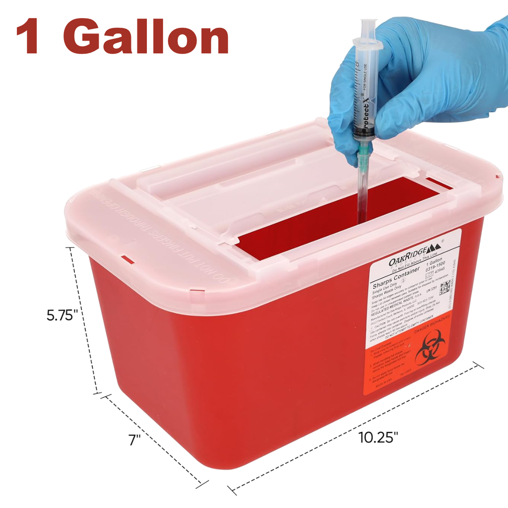 1 Gallon Sharps Container with Slide Lid, Case of 32 | Global ...